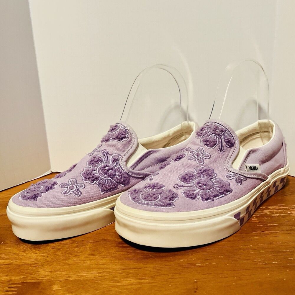 Vans Emma Mulholland On Holiday Classic Slip-On M 4 W 5.5 Purple Floral Chenille - Picture 1 of 9
